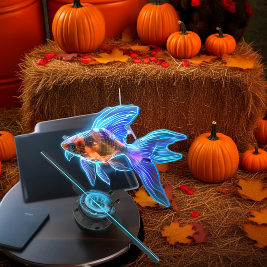 3D Hologram Fan Naked-eye Projector Holiday Gifts, Holiday Lighting, Party Lighting